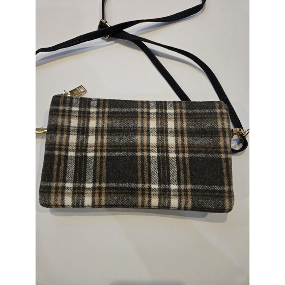 Jen & Co. Riley Plaid 3 Compartment Crossbody/Wristlet. - Picture 2 of 8